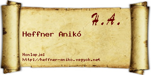 Heffner Anikó névjegykártya